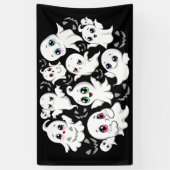 Baby Ghosts Spooky Schattigee Halloween Mood Spandoek (Verticaal)