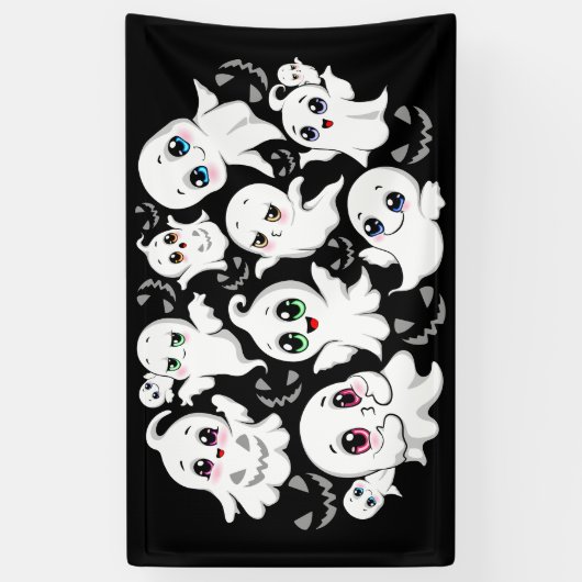 Baby Ghosts Spooky Schattigee Halloween Mood Spandoek (Verticaal)