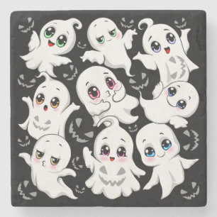 Baby Ghosts Spooky Schattigee Halloween Mood Stenen Onderzetter
