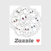 Baby Ghosts Spooky Schattigee Halloween Mood Sticker (Vel)