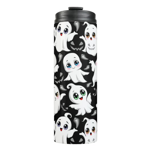 Baby Ghosts Spooky Schattigee Halloween Mood Thermosbeker (Voorkant)