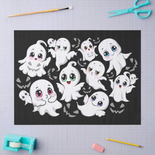 Baby Ghosts Spooky Schattigee Halloween Mood Tissuepapier (Craft)