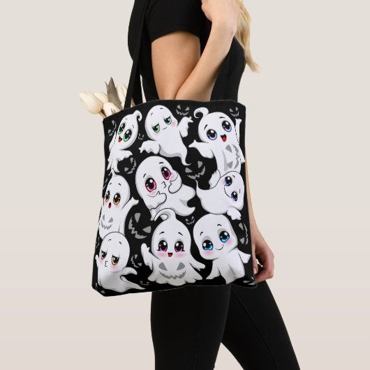 Baby Ghosts Spooky Schattigee Halloween Mood Tote Bag (Dichtbij)