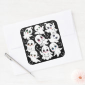 Baby Ghosts Spooky Schattigee Halloween Mood Vierkante Sticker (Envelop)