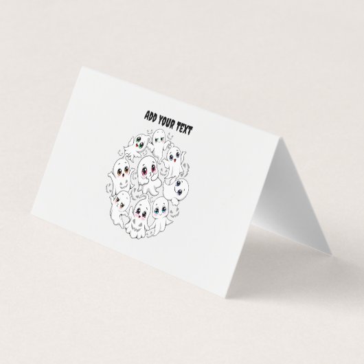 Baby Ghosts Spooky Schattigee Halloween Mood Visitekaartje (Achterkant)