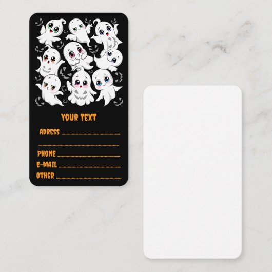 Baby Ghosts Spooky Schattigee Halloween Mood Visitekaartje (Voorkant / Achterkant)