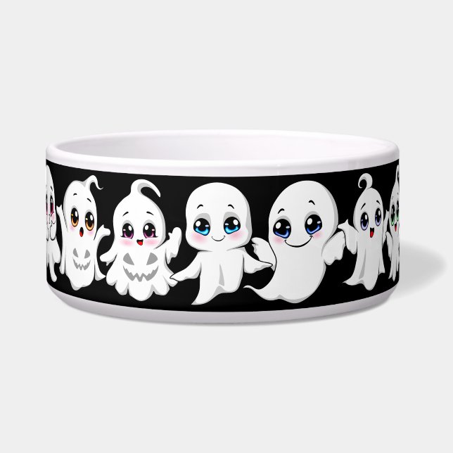 Baby Ghosts Spooky Schattigee Halloween Mood Voerbakje (Voorkant)