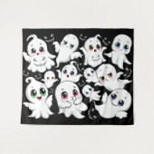 Baby Ghosts Spooky Schattigee Halloween Mood Wandkleed (Voorkant (horizontaal))