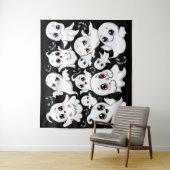 Baby Ghosts Spooky Schattigee Halloween Mood Wandkleed (In situ)