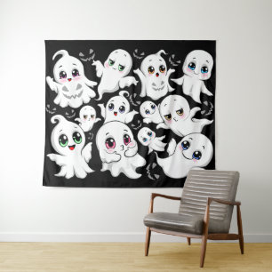 Baby Ghosts Spooky Schattigee Halloween Mood Wandkleed