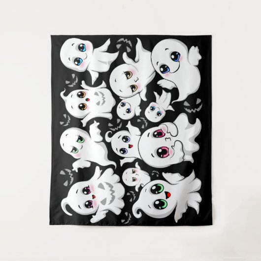 Baby Ghosts Spooky Schattigee Halloween Mood Wandkleed (Voorkant)