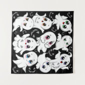 Baby Ghosts Spooky Schattigee Halloween Mood Wandkleed (Voorkant (horizontaal))