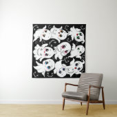 Baby Ghosts Spooky Schattigee Halloween Mood Wandkleed (In Situ (horizontaal))