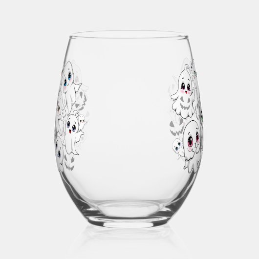 Baby Ghosts Spooky Schattigee Halloween Mood Wijnglas Zonder Voet (Rechts)