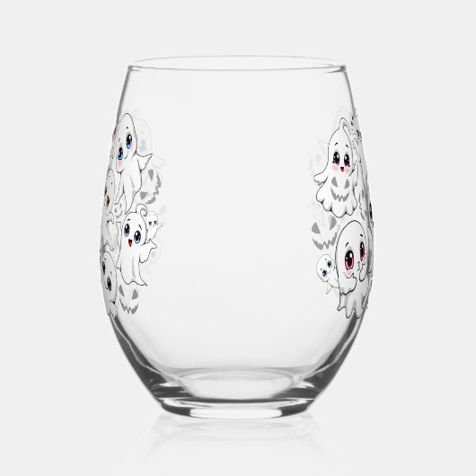 Baby Ghosts Spooky Schattigee Halloween Mood Wijnglas Zonder Voet (Links)