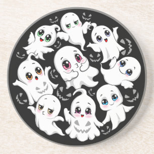 Baby Ghosts Spooky Schattigee Halloween Mood Zandsteen Onderzetter