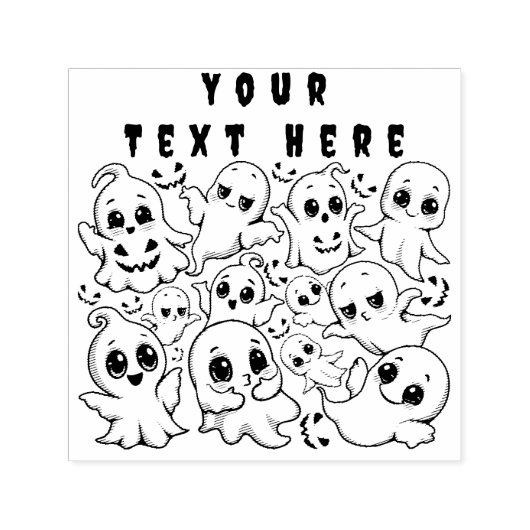 Baby Ghosts Spooky Schattigee Halloween Mood Zelfinktende Stempel (Design)