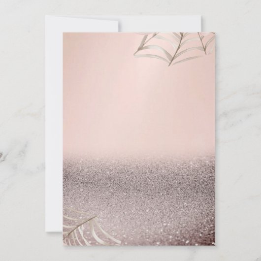 Baby Ghosts Theepot Roos Glitter Bokeh Baby shower Kaart (Achterkant)