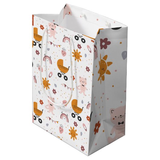 Baby Gift Bag voor baby shower Medium Cadeauzakje (Achterkant Gekanteld)
