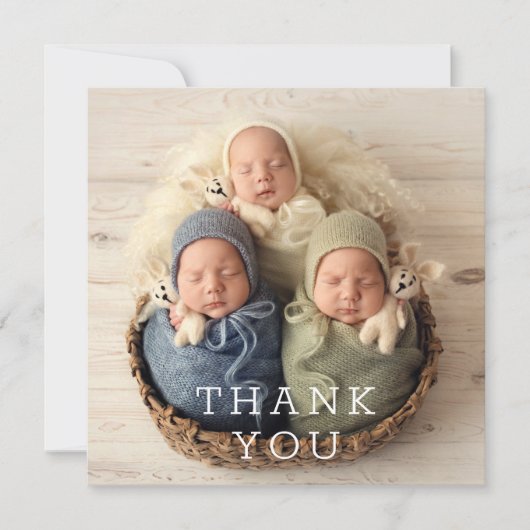 Baby Gift Dank u Triplets Newborn Baby shower Bedankkaart (Voorkant)