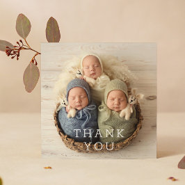 Baby Gift Dank u Triplets Newborn Baby shower Bedankkaart