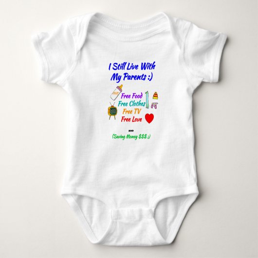 Baby Gift: Ik woon nog steeds bij mijn ouders - Gr Romper (Voorkant)