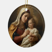 Baby Gift Maria en Baby Jezus Keramisch Ornament (Links)
