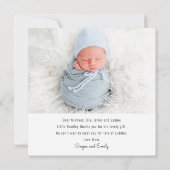 Baby Gift Modern Dank je Newborn Baby shower Bedankkaart (Achterkant)