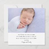 Baby Gift Modern Dank je Newborn Baby shower Bedankkaart (Achterkant)