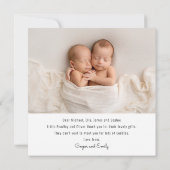 Baby Gift Modern Dank je Newborn Baby shower Bedankkaart (Achterkant)