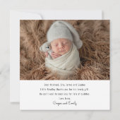 Baby Gift Modern Dank je Newborn Baby shower Bedankkaart (Achterkant)
