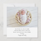 Baby Gift Modern Dank je Newborn Baby shower Bedankkaart (Achterkant)