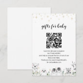 Baby Gifts Register Winterdieren Baby shower Informatiekaartje (Voorkant / Achterkant)