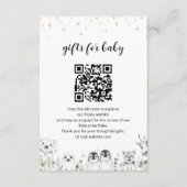 Baby Gifts Register Winterdieren Baby shower Informatiekaartje (Voorkant)