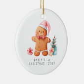 Baby Gingerbread | Eerste Kerstmis voor baby's Keramisch Ornament (Rechts)