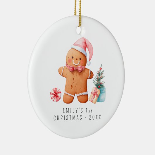 Baby Gingerbread | Eerste Kerstmis voor baby's Keramisch Ornament (Rechts)