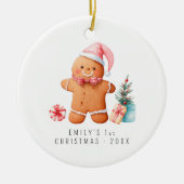 Baby Gingerbread | Eerste Kerstmis voor baby's Keramisch Ornament (Voorkant)
