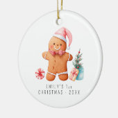 Baby Gingerbread | Eerste Kerstmis voor baby's Keramisch Ornament (Links)