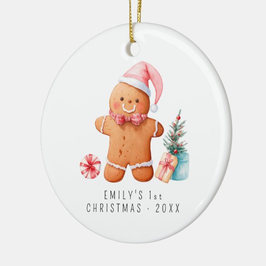 Baby Gingerbread | Eerste Kerstmis voor baby's Keramisch Ornament (Links)