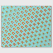 Baby Gingerbread Sweet XmaS op Turquoise Cadeaupapier (Vlak)