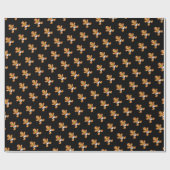 Baby Gingerbread Sweet XmaS op zwart Cadeaupapier (Vlak)