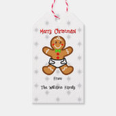 Baby Gingerbread zoete Kerstmis Wit-Rood Cadeaulabel (Voorkant)