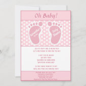 Baby Gir Lange afstand Baby shower Baby Voetafdruk Kaart (Voorkant)