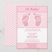 Baby Gir Lange afstand Baby shower Baby Voetafdruk Kaart (Voorkant / Achterkant)