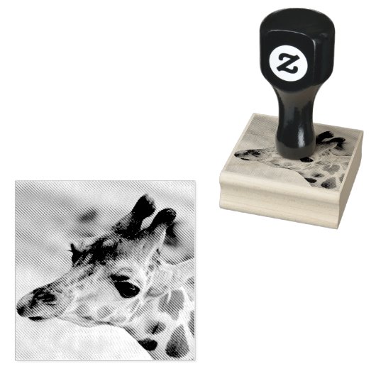 Baby giraf rubberstempel (Gestempeld)