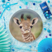 Baby giraffe afbeelding, Kenia, Afrika | 9" Papieren Bordje (Feest)