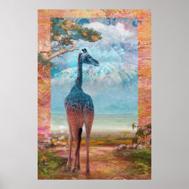BABY GIRAFFE AFRICAN HERITAGE POSTER