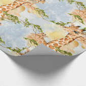 Baby Giraffe Afrika Savanna Dieren bruin goud Cadeaupapier (Hoek)