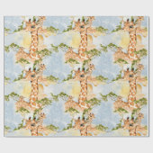 Baby Giraffe Afrika Savanna Dieren bruin goud Cadeaupapier (Vlak)