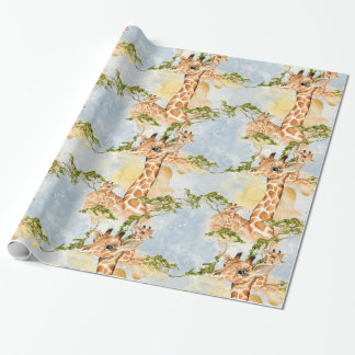 Baby Giraffe Afrika Savanna Dieren bruin goud Cadeaupapier
